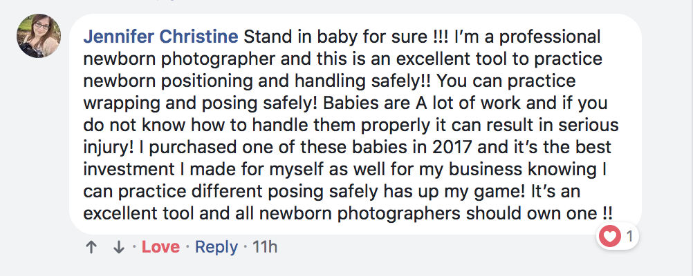 Review of photography posing doll for newborn photographers